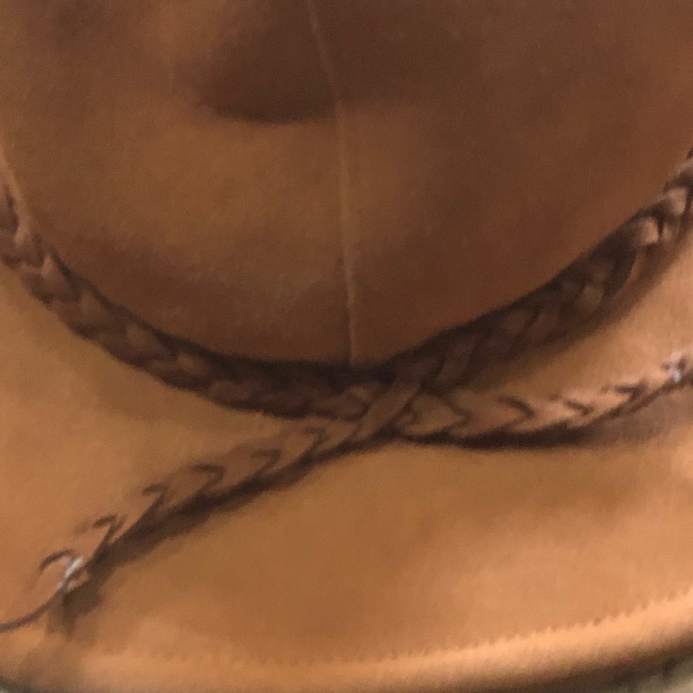 Free People Tennessee Rancher Hat brown tan Suede Braided - Picture 5 of 6